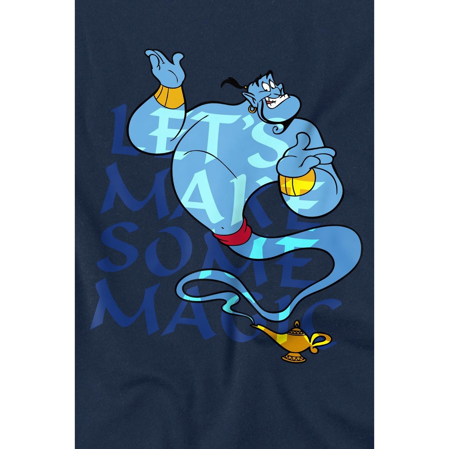 Navy - Side - Aladdin Childrens-Kids Let´s Make Some Magic Genie T-Shirt
