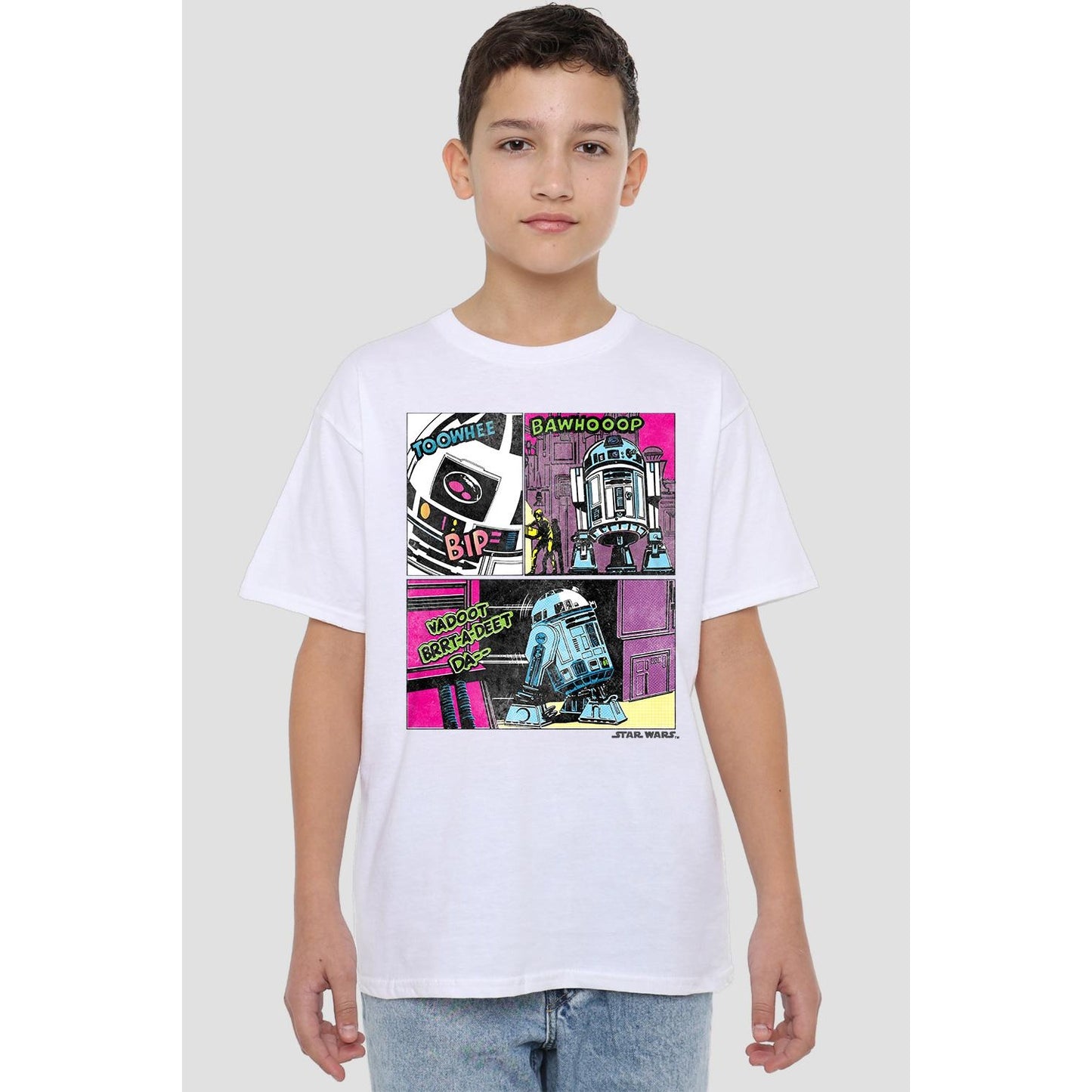 White - Back - Star Wars Childrens-Kids To The Rescue R2-D2 T-Shirt