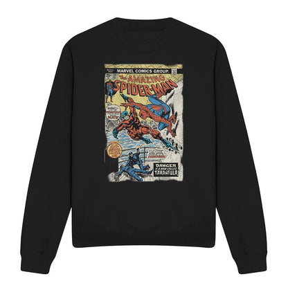 Black - Front - Spider-Man Unisex Adult Retro Cover Tarantula Sweatshirt