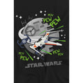 Black - Side - Star Wars Childrens-Kids Pew Pew X-Wing T-Shirt