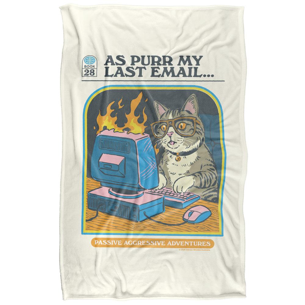 Multicoloured Print - Back - Steven Rhodes As Purr My Last Email Soft Touch Blanket