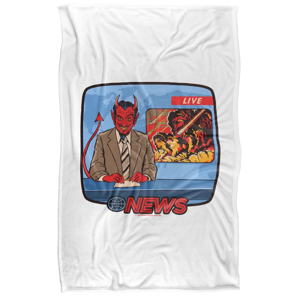 Multicoloured Print - Front - Steven Rhodes Breaking News Soft Touch Blanket