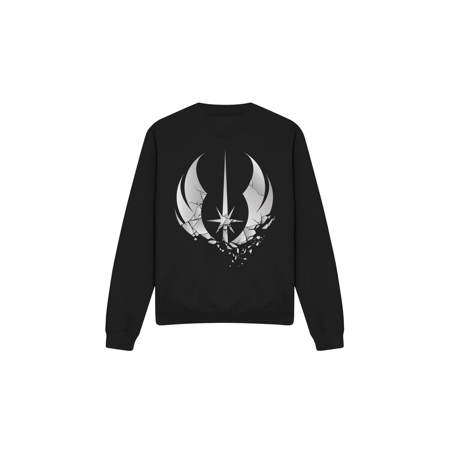 Black - Front - Star Wars Unisex Adult Jedi Obi Wan Kenobi Shattered Sweatshirt