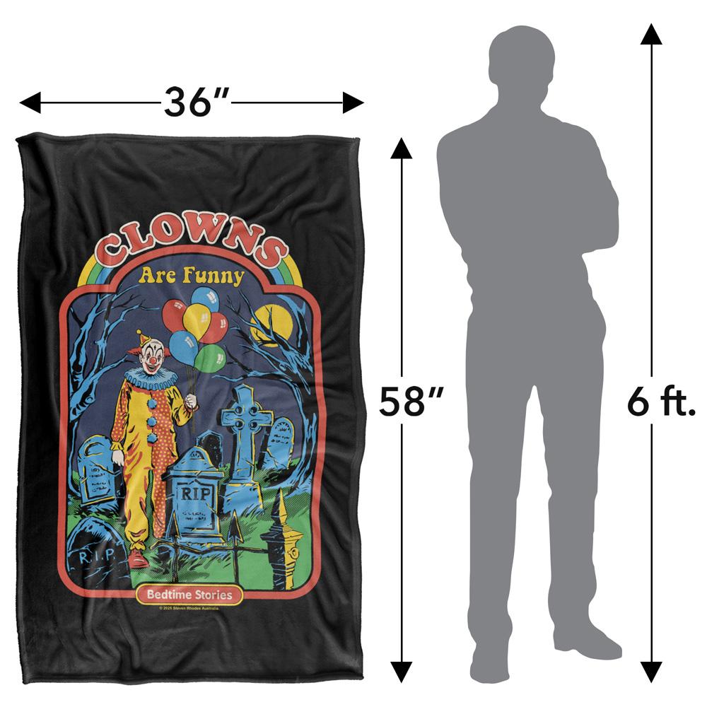 Multicoloured Print - Pack Shot - Steven Rhodes Clowns Are Funny Soft Touch Blanket