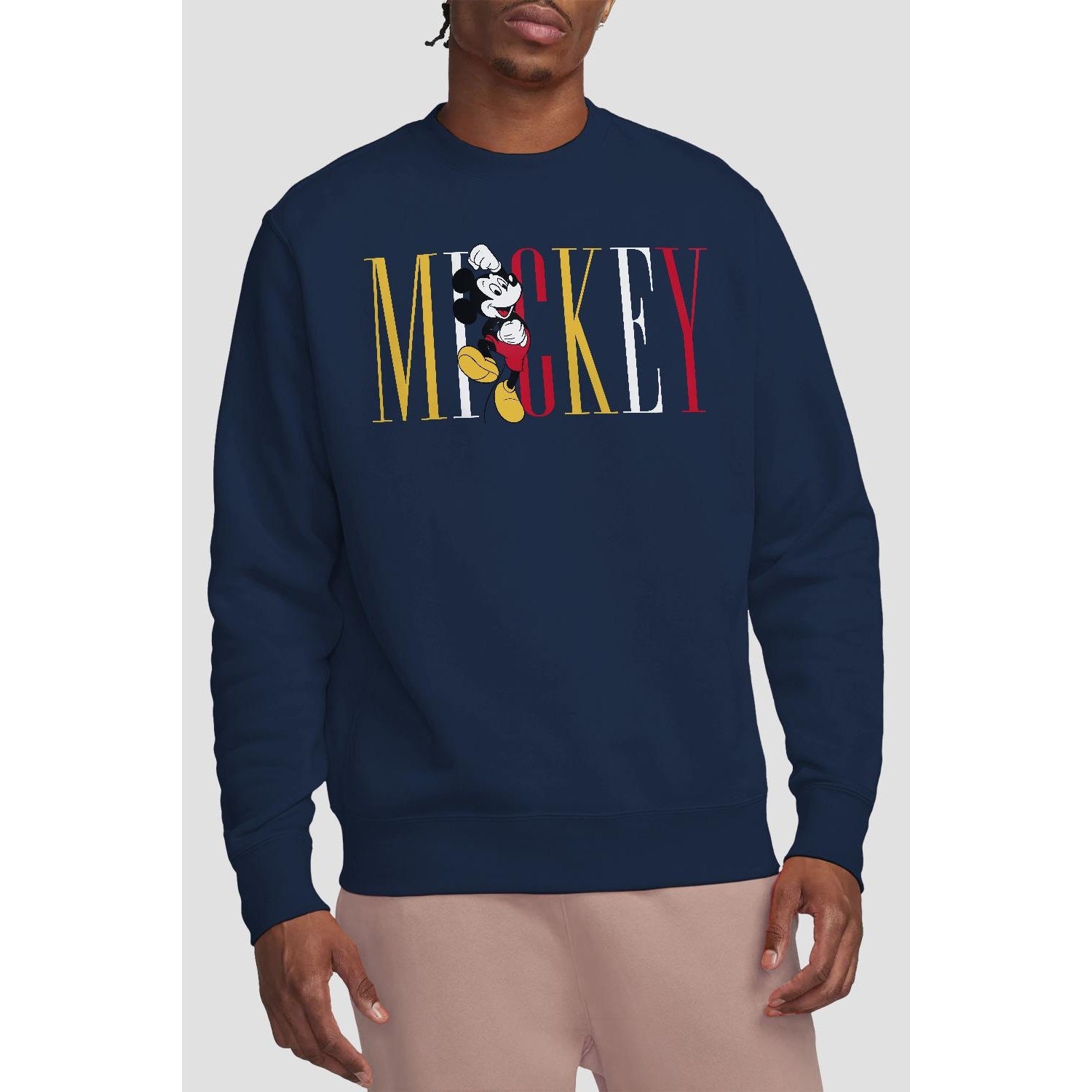 Navy - Lifestyle - Disney Unisex Adult Mickey Mouse Multicolour Name Sweatshirt