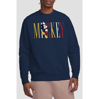 Navy - Lifestyle - Disney Unisex Adult Mickey Mouse Multicolour Name Sweatshirt
