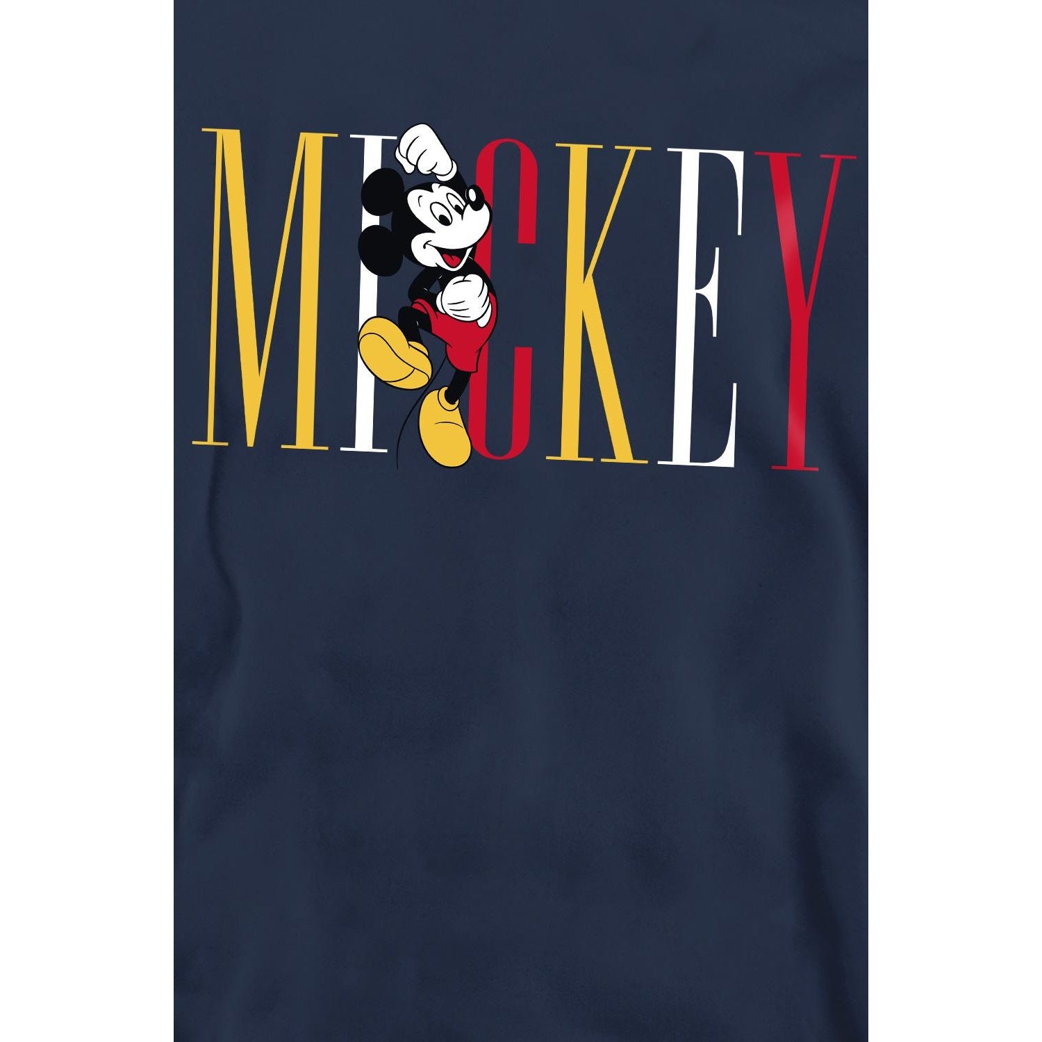 Navy - Side - Disney Unisex Adult Mickey Mouse Multicolour Name Sweatshirt