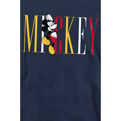 Navy - Side - Disney Unisex Adult Mickey Mouse Multicolour Name Sweatshirt