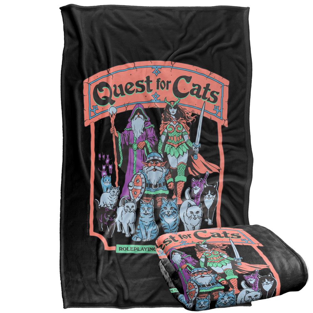 Multicoloured Print - Front - Steven Rhodes Quest For Cats Soft Touch Blanket