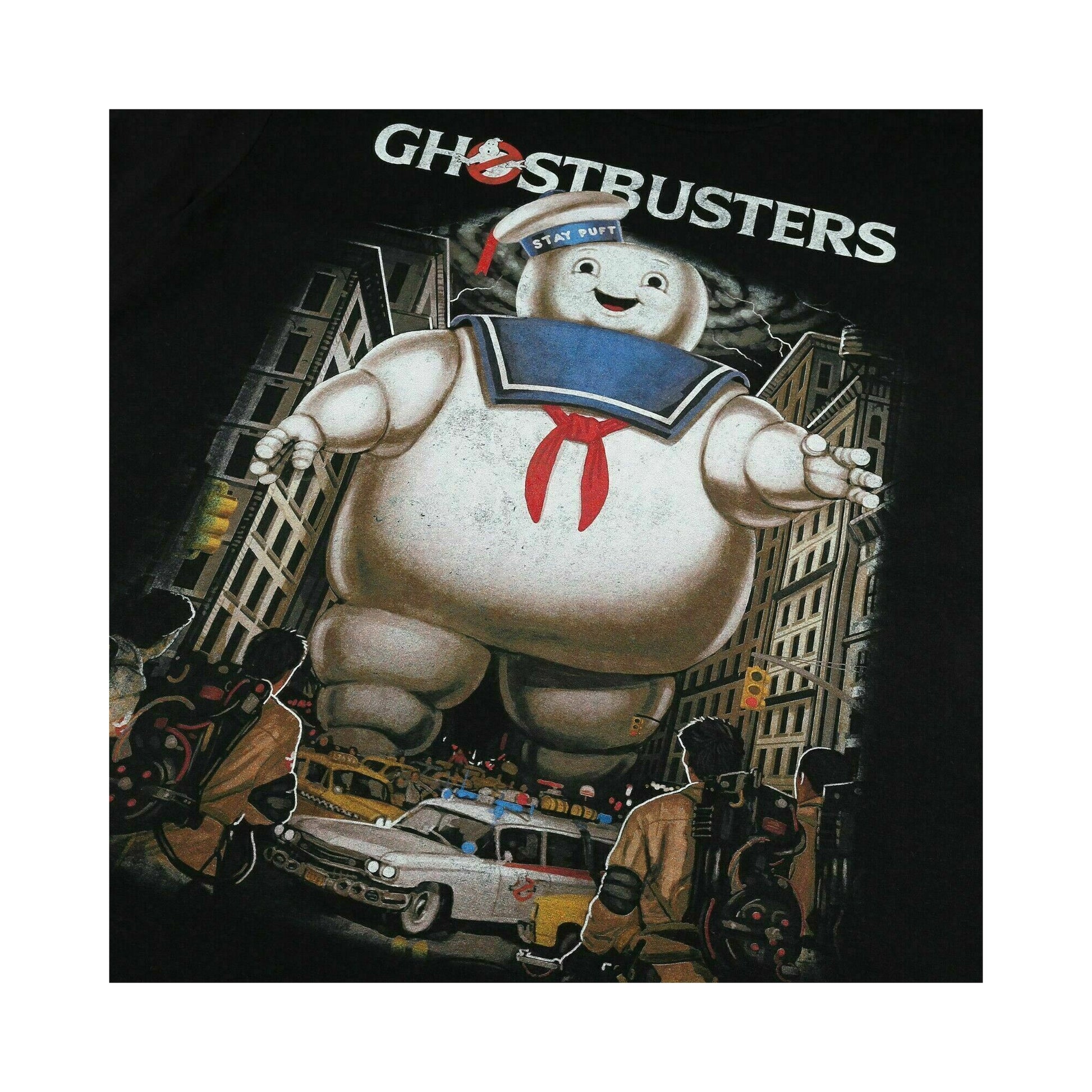 Black - Side - Ghostbusters Mens Stay-Puft Marshmallow Man T-Shirt