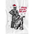 White - Side - Star Wars Childrens-Kids Merry Christmas Droids T-Shirt