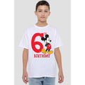 White - Lifestyle - Disney Childrens-Kids Mickey Mouse 6th Birthday T-Shirt