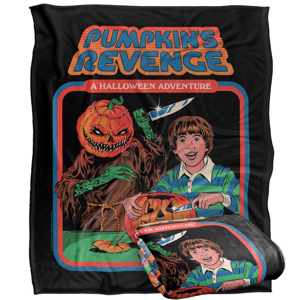 Black-Multicoloured - Back - Steven Rhodes Pumpkins Revenge Soft Touch Blanket