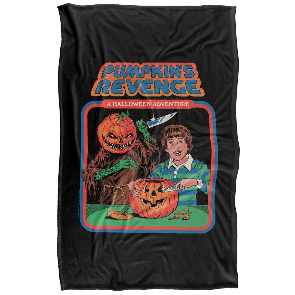 Black-Multicoloured - Side - Steven Rhodes Pumpkins Revenge Soft Touch Blanket