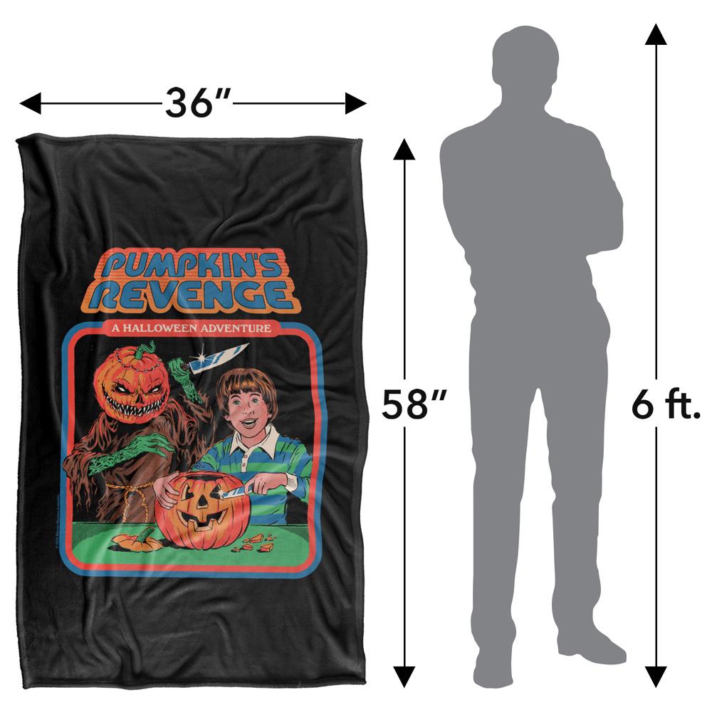 Black-Multicoloured - Close up - Steven Rhodes Pumpkins Revenge Soft Touch Blanket