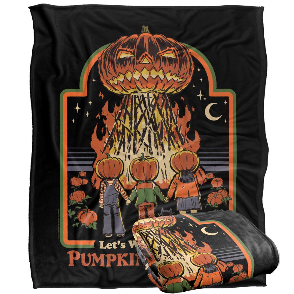Black-Multicoloured - Back - Steven Rhodes Pumpkin Master Soft Touch Blanket