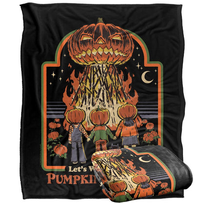 Black-Multicoloured - Back - Steven Rhodes Pumpkin Master Soft Touch Blanket