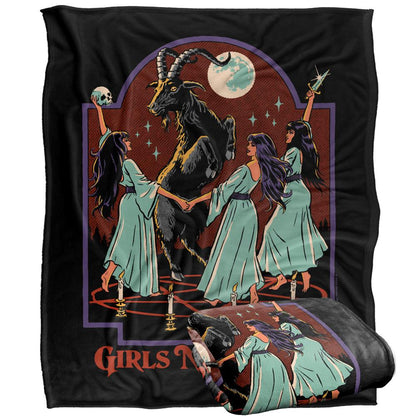 Black-Multicoloured - Back - Steven Rhodes Girl´s Night Out Soft Touch Blanket