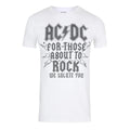 White - Front - AC-DC Mens We Salute You Cotton T-Shirt