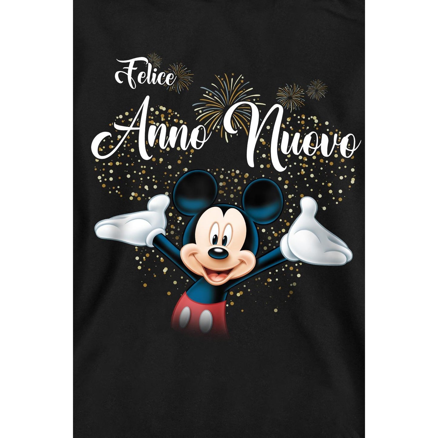 Black - Lifestyle - Disney Unisex Adult Italian Mickey Mouse Fireworks New Year Sweatshirt