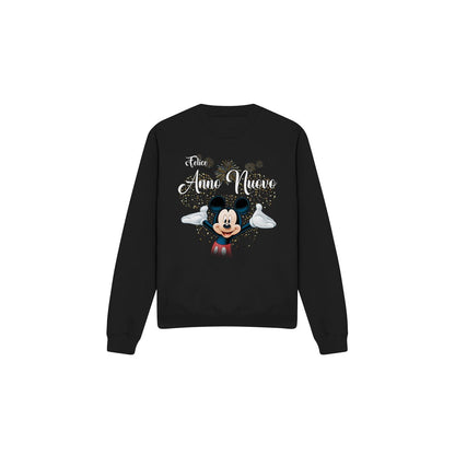 Black - Front - Disney Unisex Adult Italian Mickey Mouse Fireworks New Year Sweatshirt
