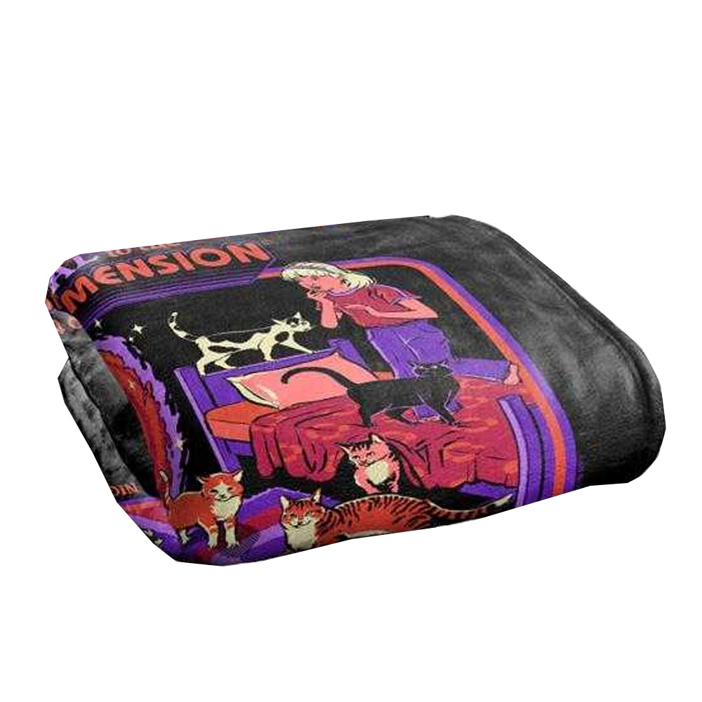 Multicoloured - Side - Steven Rhodes Cat Dimension Soft Touch Blanket