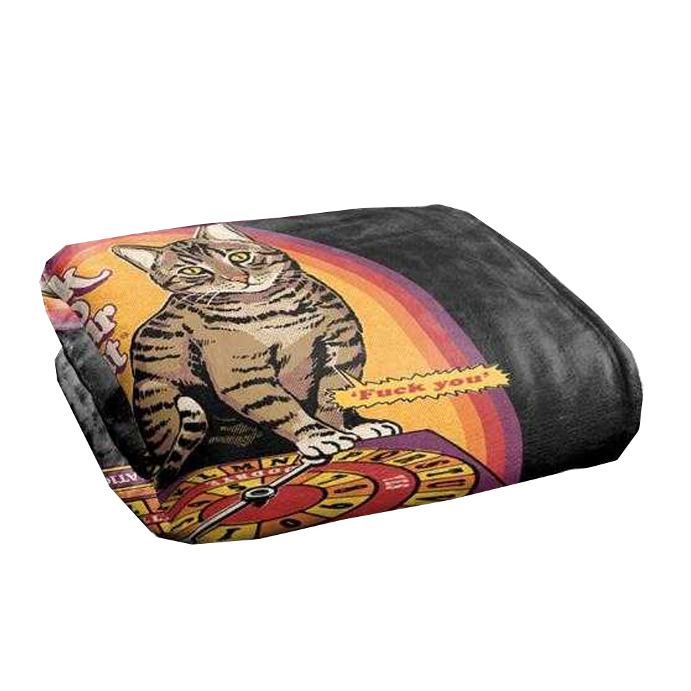 Multicoloured - Side - Steven Rhodes Talk To Your Cat Soft Touch Blanket