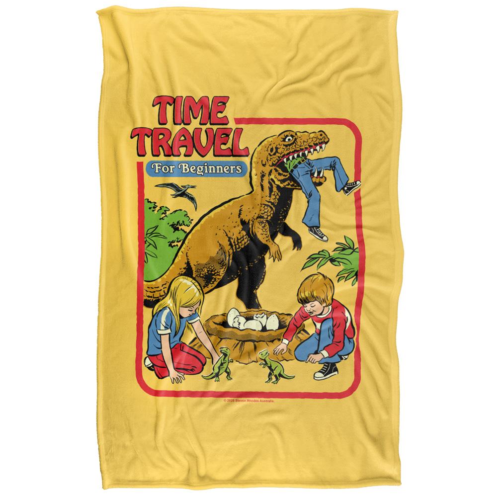 Yellow-Multicoloured - Front - Steven Rhodes Time Travel Soft Touch Blanket