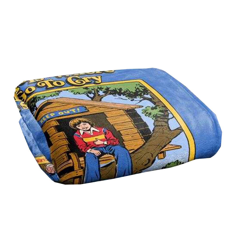 Blue-Multicoloured - Side - Steven Rhodes This Is Where I Go To Cry Soft Touch Blanket