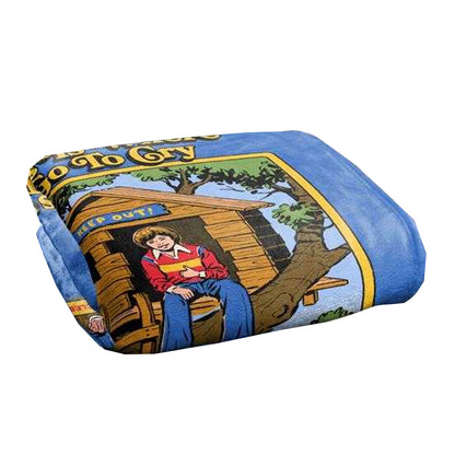 Blue-Multicoloured - Side - Steven Rhodes This Is Where I Go To Cry Soft Touch Blanket
