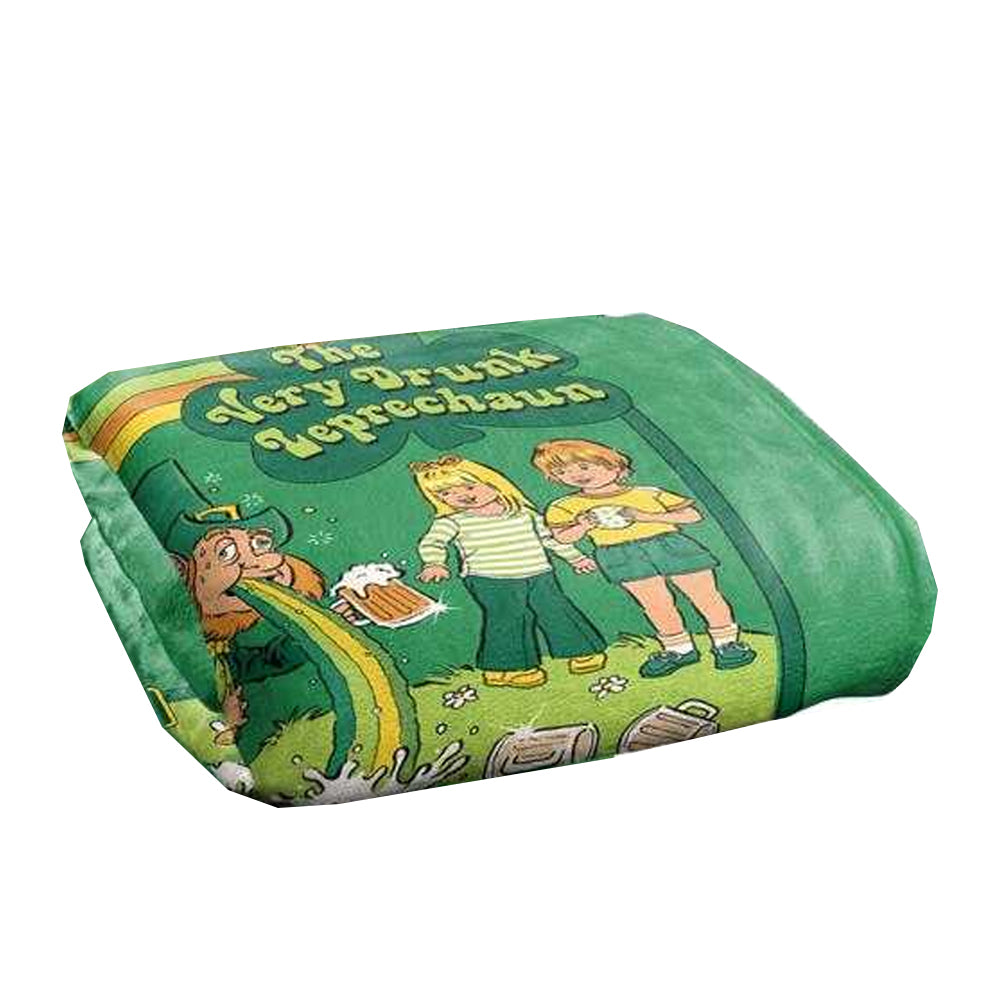 Green-Multicoloured - Side - Steven Rhodes The Very Drunk Leprechaun Soft Touch Blanket
