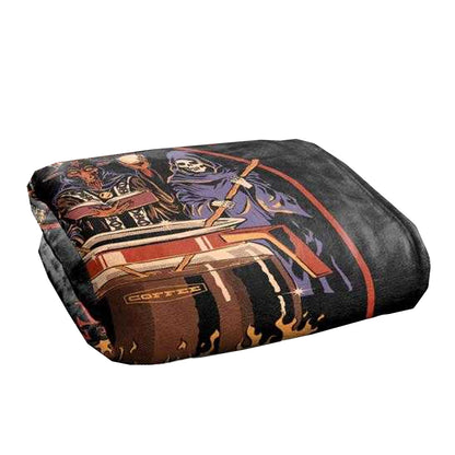 Black-Multicoloured - Side - Steven Rhodes The Morning Ritual Soft Touch Blanket