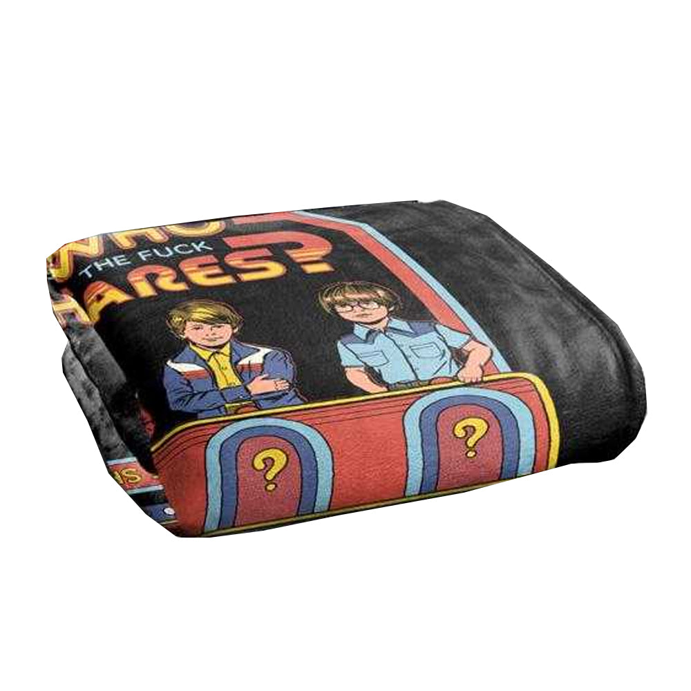 Black-Multicoloured - Back - Steven Rhodes Who The Fuck Cares Soft Touch Blanket