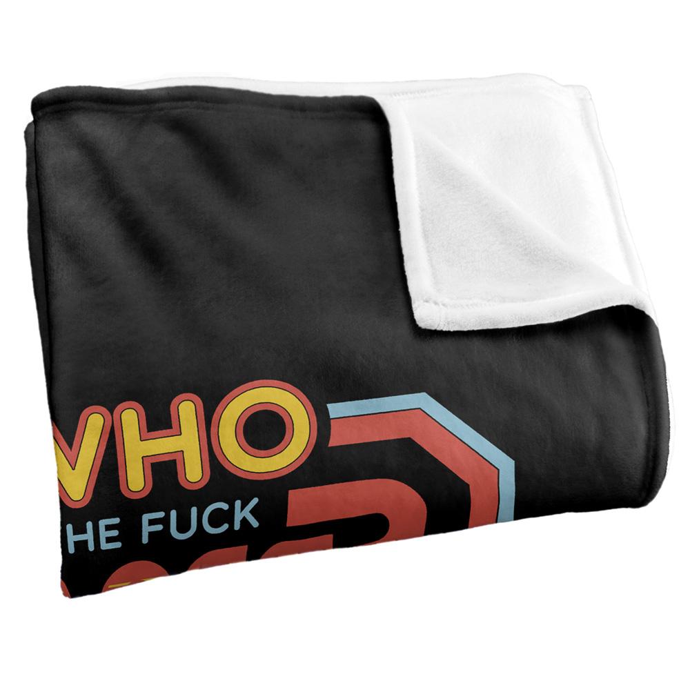 Black-Multicoloured - Side - Steven Rhodes Who The Fuck Cares Soft Touch Blanket