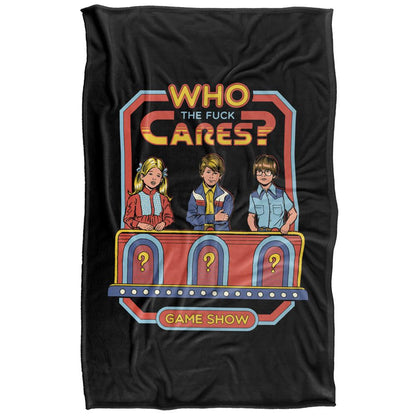 Black-Multicoloured - Front - Steven Rhodes Who The Fuck Cares Soft Touch Blanket