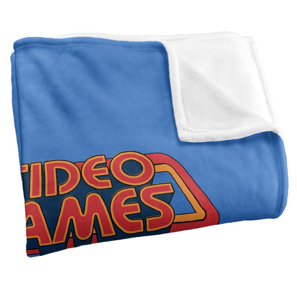 Blue-Multicoloured - Side - Steven Rhodes Video Games Rot Your Brains Soft Touch Blanket