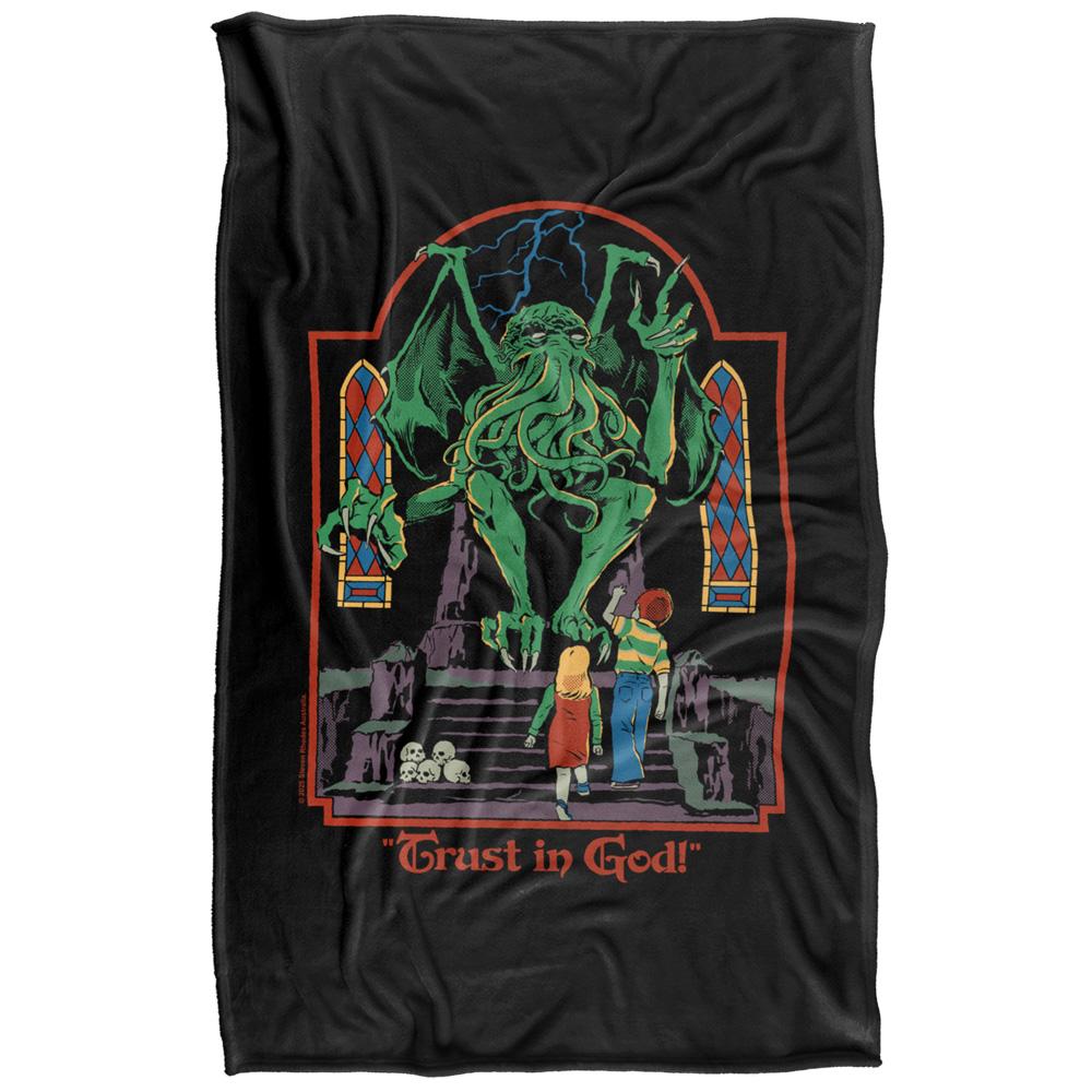 Black-Multicoloured - Front - Steven Rhodes Trust In God Soft Touch Blanket