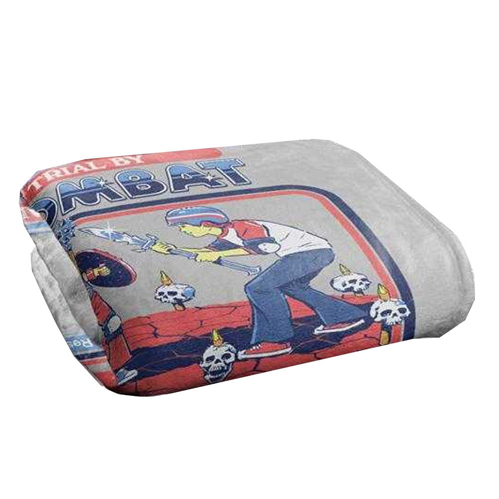 Grey-Multicoloured - Back - Steven Rhodes Trial By Combat Soft Touch Blanket