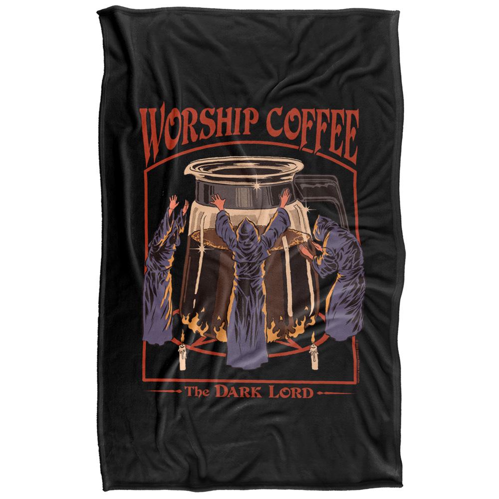 Black-Multicoloured - Back - Steven Rhodes Worship Coffee Soft Touch Blanket