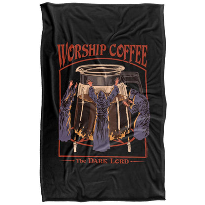 Black-Multicoloured - Back - Steven Rhodes Worship Coffee Soft Touch Blanket