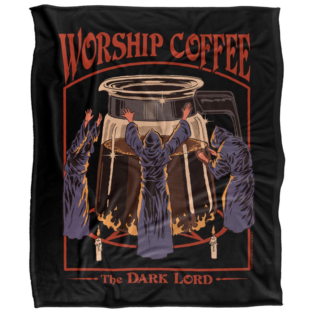 Black-Multicoloured - Front - Steven Rhodes Worship Coffee Soft Touch Blanket