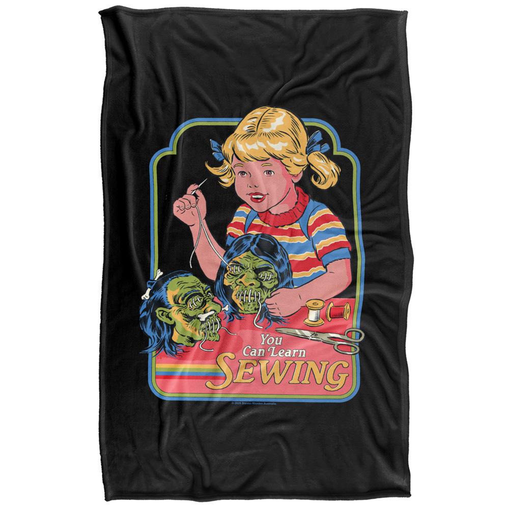Black-Multicoloured - Back - Steven Rhodes You Can Learn Sewing Soft Touch Blanket