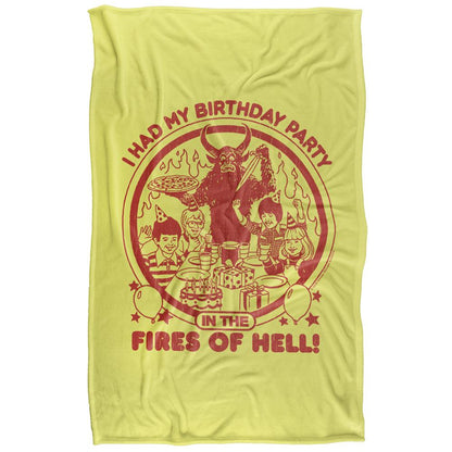 Yellow-Multicoloured - Back - Steven Rhodes Birthday In Hell Soft Touch Blanket