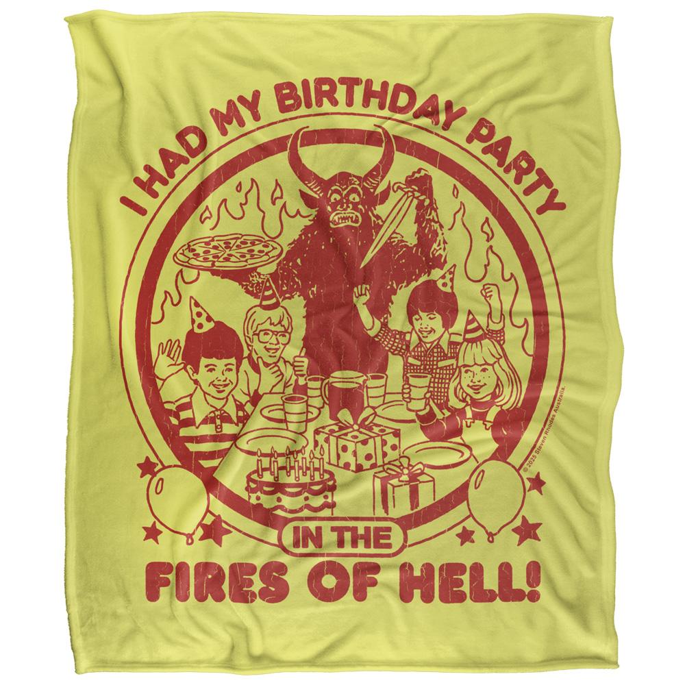 Yellow-Multicoloured - Front - Steven Rhodes Birthday In Hell Soft Touch Blanket
