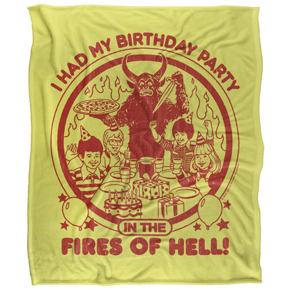 Yellow-Multicoloured - Front - Steven Rhodes Birthday In Hell Soft Touch Blanket