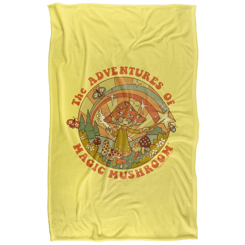 Yellow-Multicoloured - Back - Steven Rhodes Magic Mushroom Soft Touch Blanket