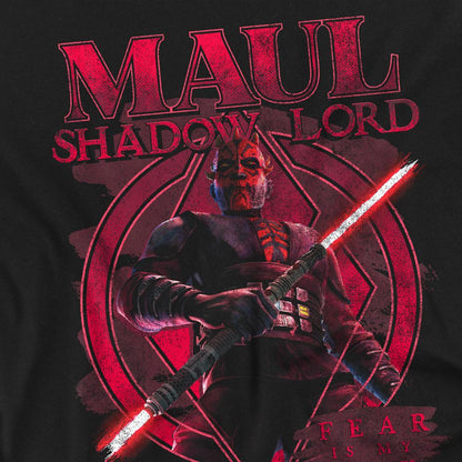 Black - Side - Star Wars: Maul-Shadow Lord Unisex Adult Lord Fear Is My Ally Long-Sleeved T-Shirt