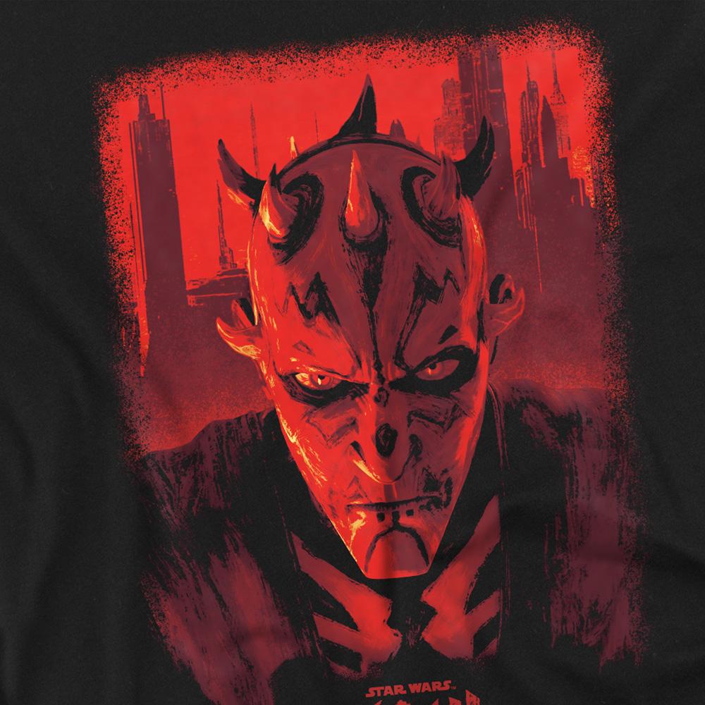 Black - Side - Star Wars: Maul-Shadow Lord Unisex Adult Red City Poster T-Shirt