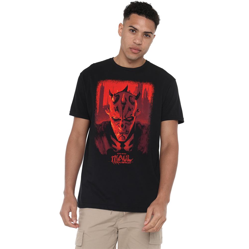 Black - Lifestyle - Star Wars: Maul-Shadow Lord Unisex Adult Red City Poster T-Shirt