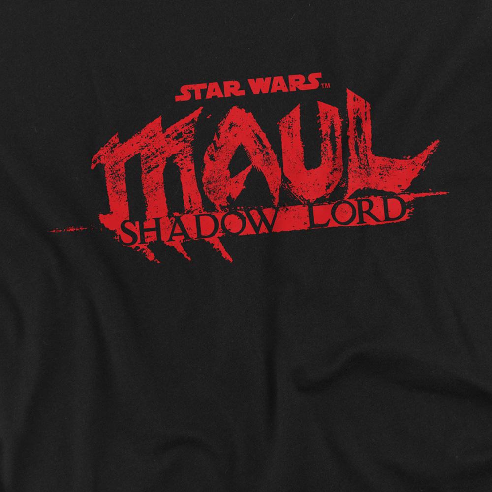 Black - Side - Star Wars: Maul-Shadow Lord Unisex Adult Red Logo T-Shirt